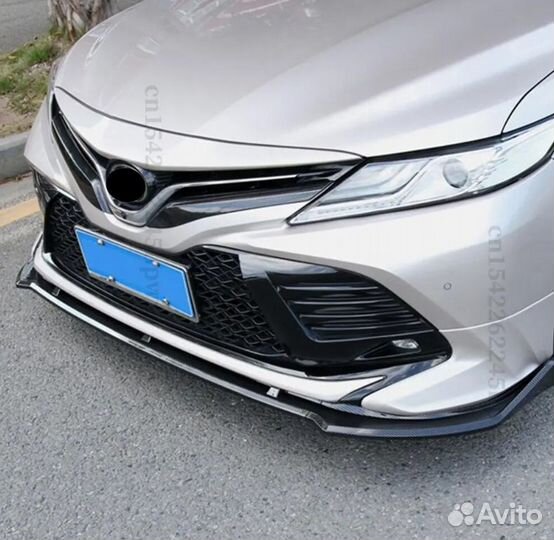 Сплиттер на toyota camry 2018-2020 передний бампер