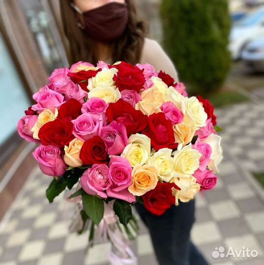 Живые цветы розы букеты