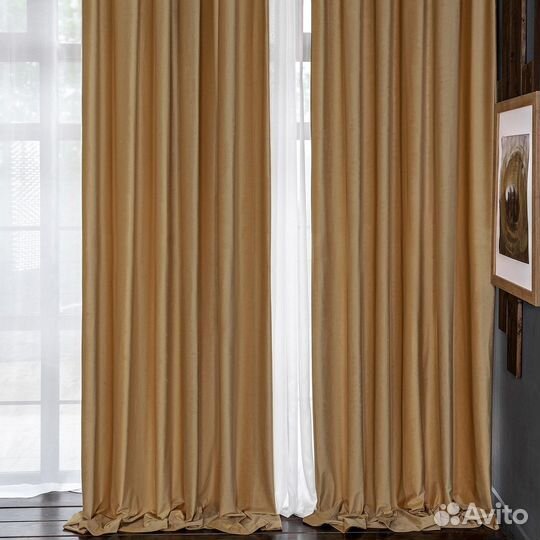 Комплект штор бархат Беллиссимо Крем-брюле