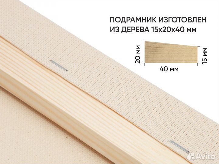 Холст на подрамнике 80х80 много размеров