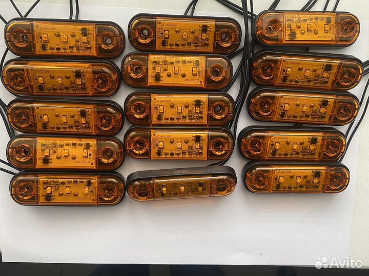 Фонарь габаритный мигающий желтый 12-24 В