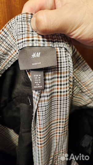 Брюки мужские H&M в клеточку размер M