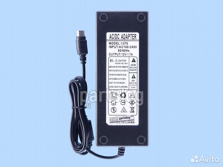 Блок питания 12V 7A 4-pin Round 10mm Male 84W