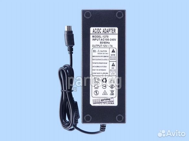 Блок питания 12V 7A 4-pin Round 10mm Male 84W