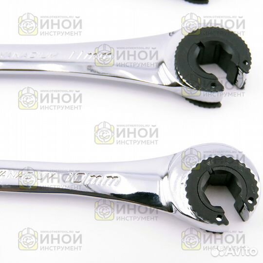 Ключ накидной разрезной с храповиком Набор 6шт