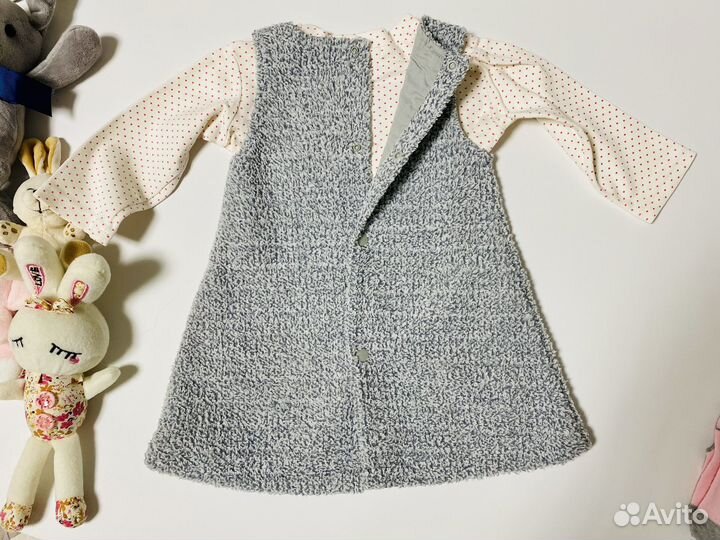 Вещи пакетом новое платье для девочки теплое 86