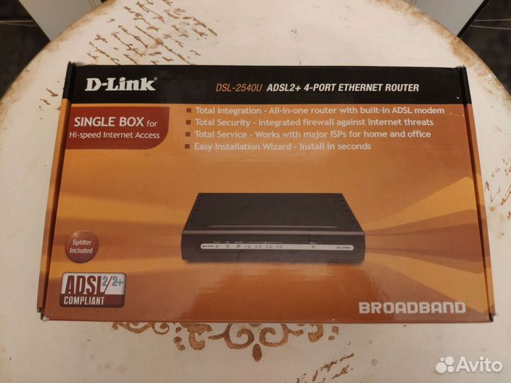 Маршрутизатор adsl2+ D-Link DSL-2540U