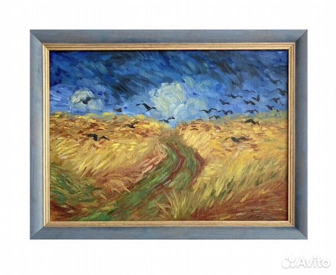 Картина маслом Пшеничное поле с воронами