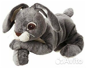 Мягкая игрушка заяц, 40 см, темно-серый