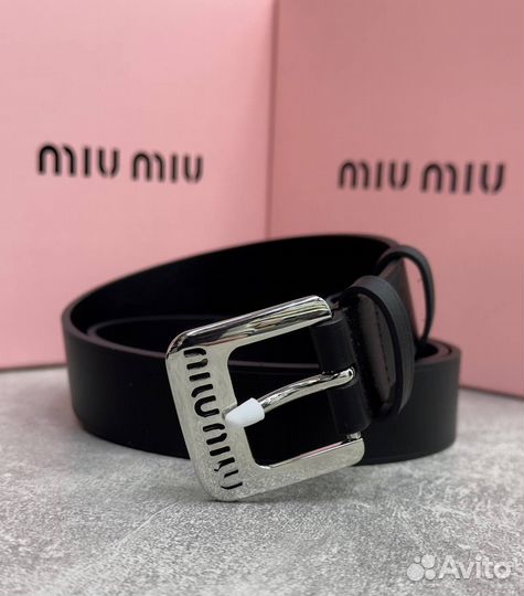 Ремень женский кожаный lux miu miu