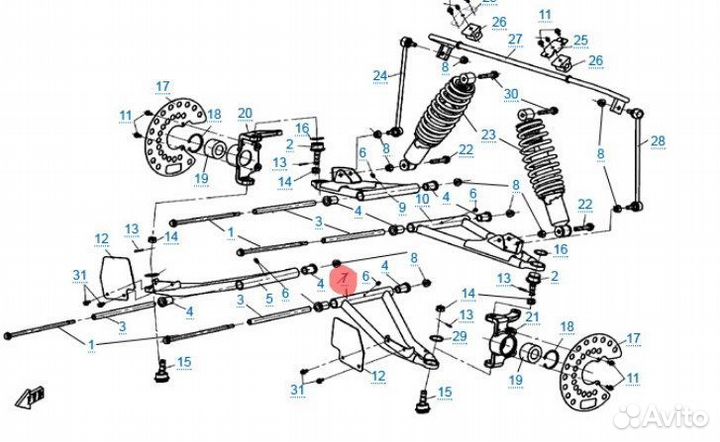 Рычаг подвески передний левый верхний CF moto