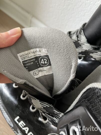 Коньки leader хоккейные/фигурные размер 42