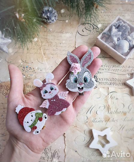 Заколочки с зайками для девочек