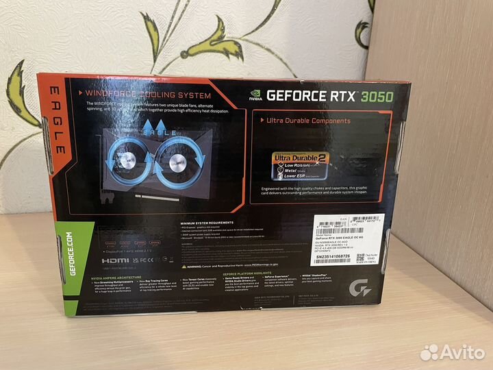 Видеокарта Gigabyte RTX3050 eagle OC 6GB