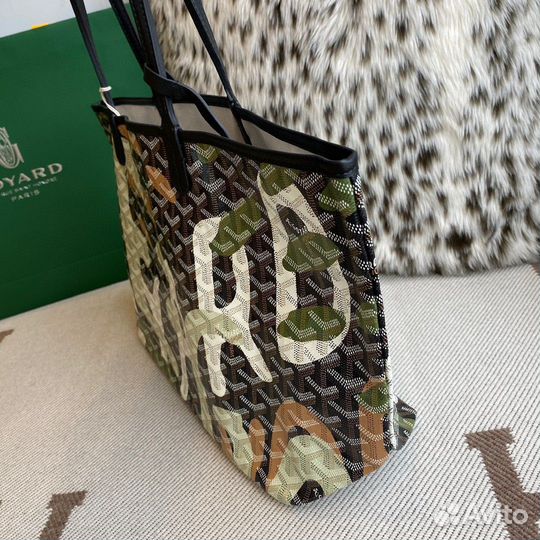 Cумка goyard tote зелёная