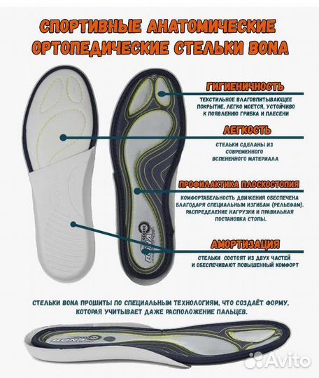 Стельки Бона с 36 по 50 размер