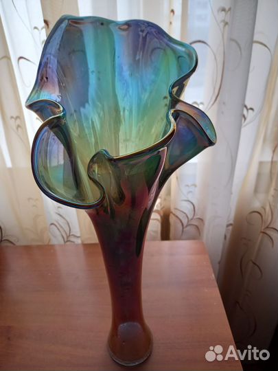 Ваза для цветов цветное стекло СССР