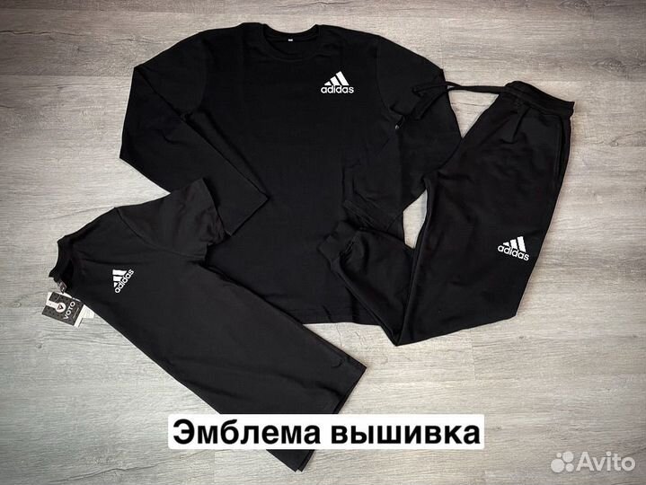 Спортивный костюм Adidas тройка черный новый