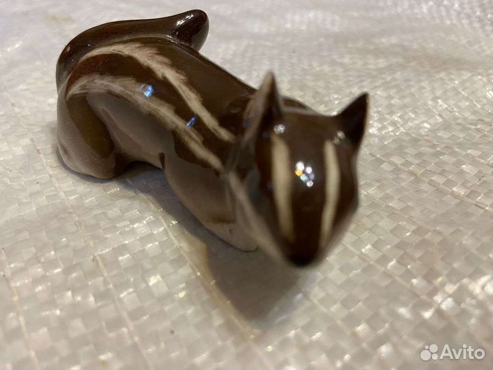 Фарфоровая статуэтка Бурундук, лфз, СССР