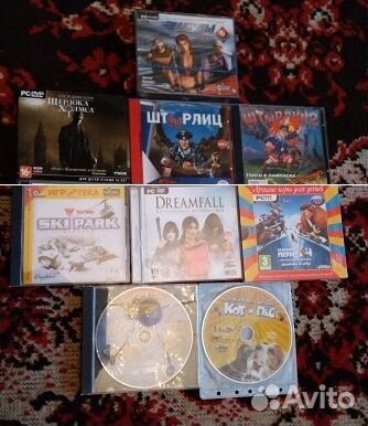 Компьютерные игры (35 штук) на дисках двд и сд