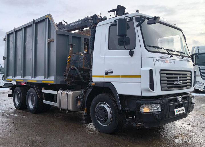 Ломовоз 25 м³ МАЗ 6312C3 с КМУ Майман, 2022