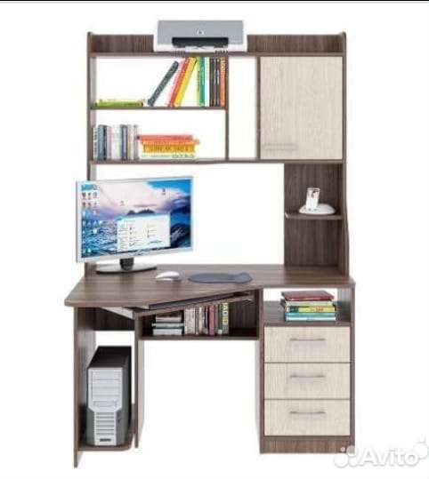 Стол письменный компьютерный с ящиками и полками