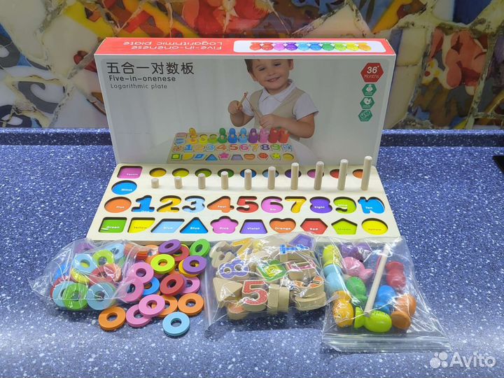 Развивающая логарифмическая доска сортер 7 в 1