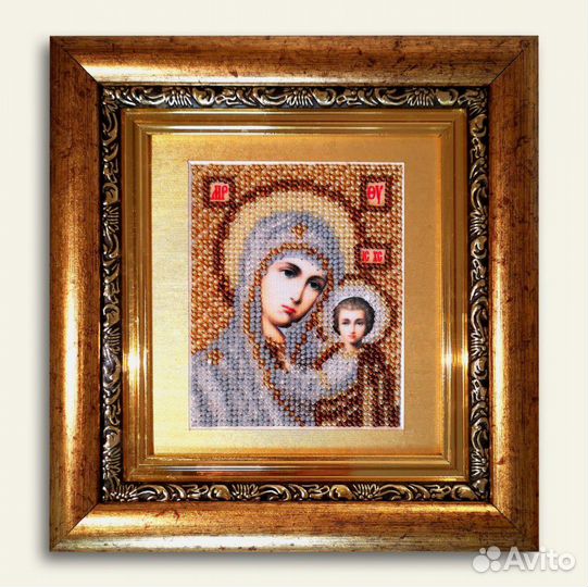 Икона Казанской Пресвятой Богородицы ручной работы