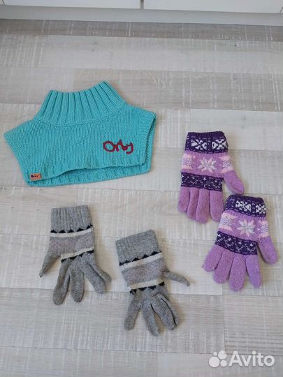 Шапки, шарфы, панамы пакетом на 3- 12 лет