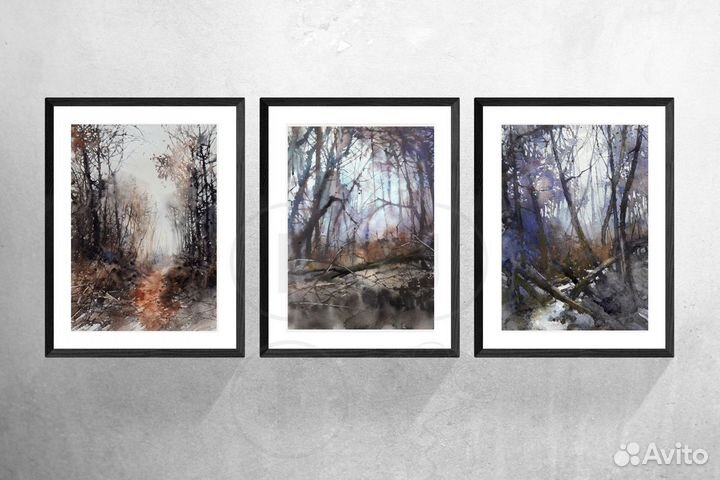 Картина акварель пейзаж