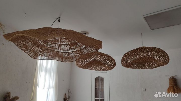 Абажуры плетеные светильники