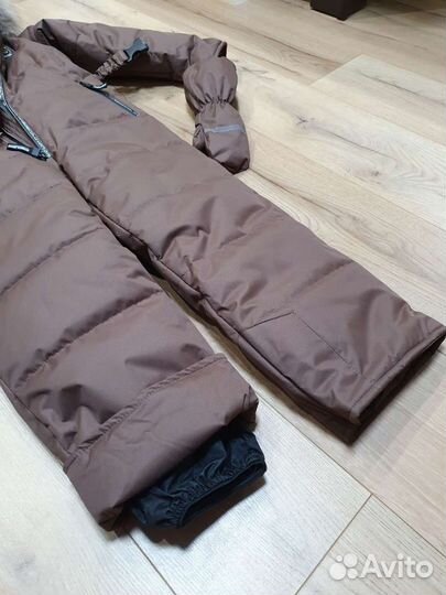 Детский зимний комбинезон 128 размер Коричневый