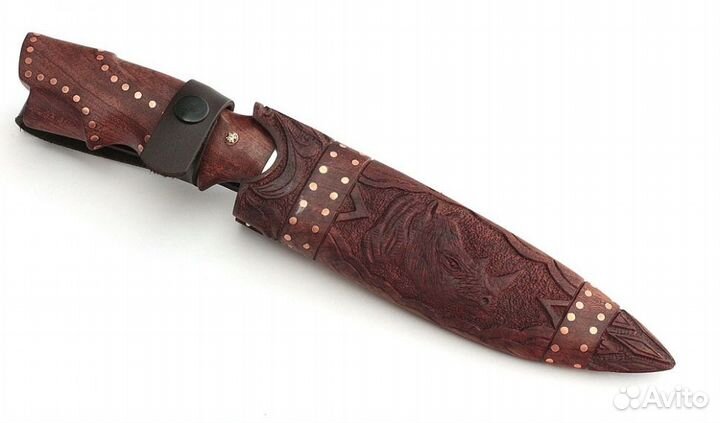 Премиум нож Носорог сталь дамаск полный камень рук