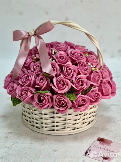 Корзина роз букет из мыла подарок