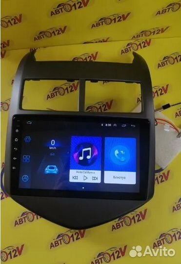 Магнитола Андроид 9 дюйм рамка Chevrolet aveo