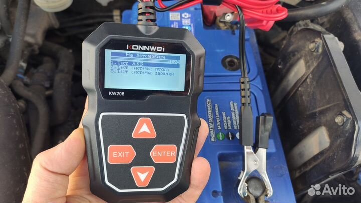 Тестер автомобильных аккумуляторов konnwei KW208