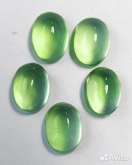 Пренит природный 8,90Ct 8х6мм 5шт VVS Овал