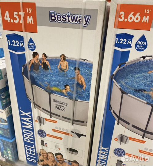Каркасный бассейн 366х100 новые с фильтром