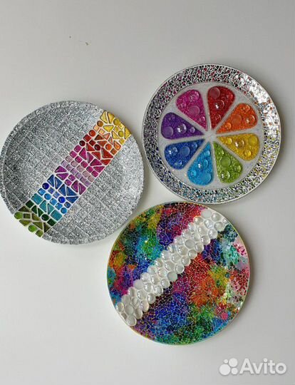 Тарелка декоративная. Мозаика. Подарки. Ручная р