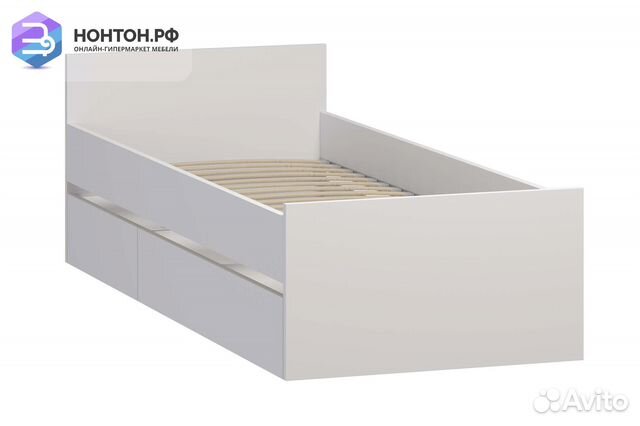 Кровать односпальная Орион белая с ящиками