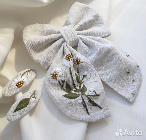 Ободок с вышивкой ручной работы