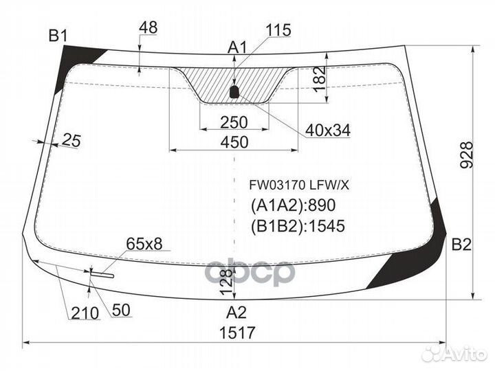 Стекло лобовое Kia Sorento 09-21 FW03170 LFW/X XYG