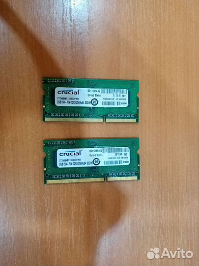 Озу Crucial CT25664BC1339 2GB 1333 MHz DDR3L SO-di