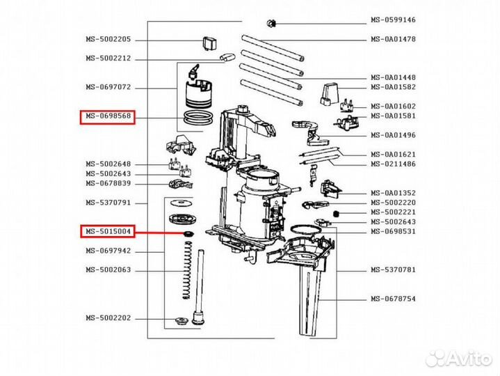 Ремкомплект поршня для кофемашины krups EA, XP