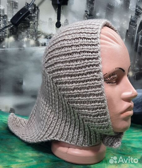 Шапка-косынка из ангоры