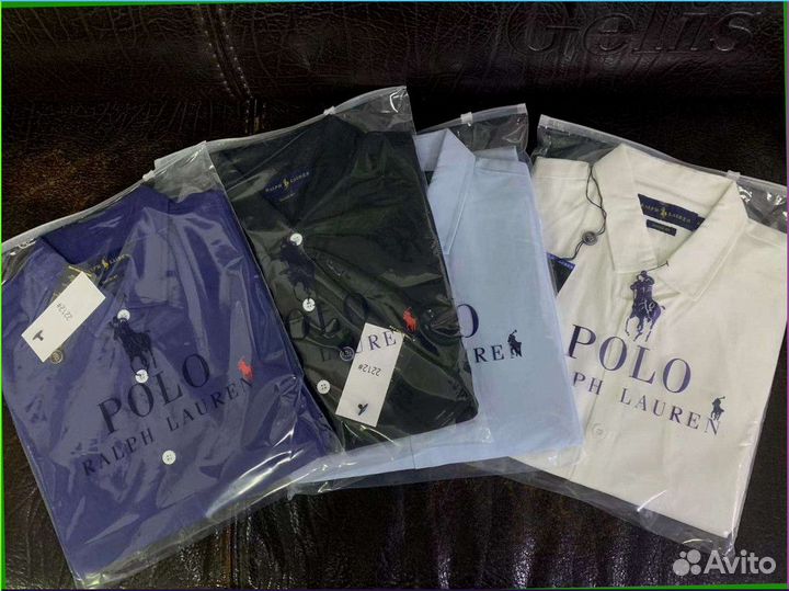 Поло рубашка с длинным рукавом (качество premium)