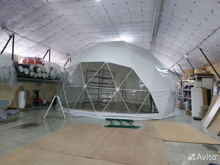 Глэмпинг сфера купольный шатер 8м