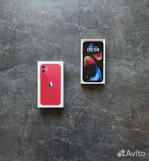 iPhone 11 128gb Red, АКБ 82% (sim+esim)