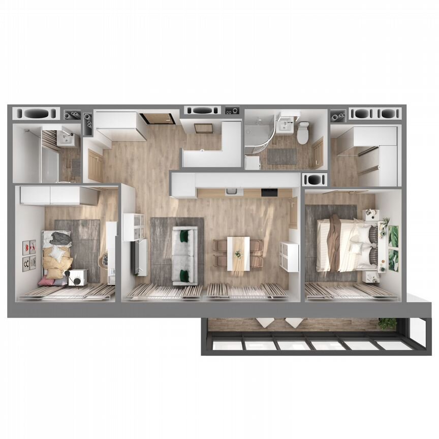 2-к. квартира, 63,7 м², 9/23 эт.