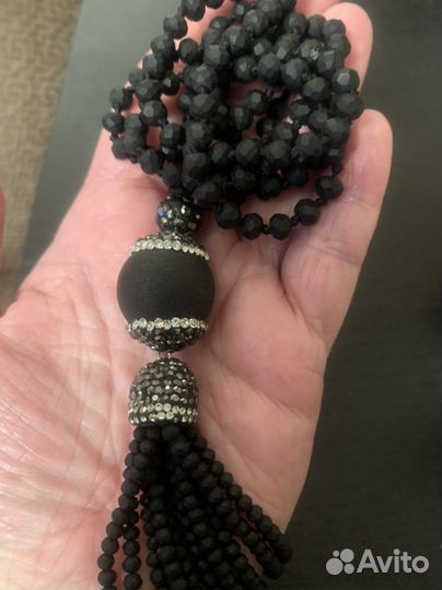 Колье бусы с подвеской украшение натуральный м-л